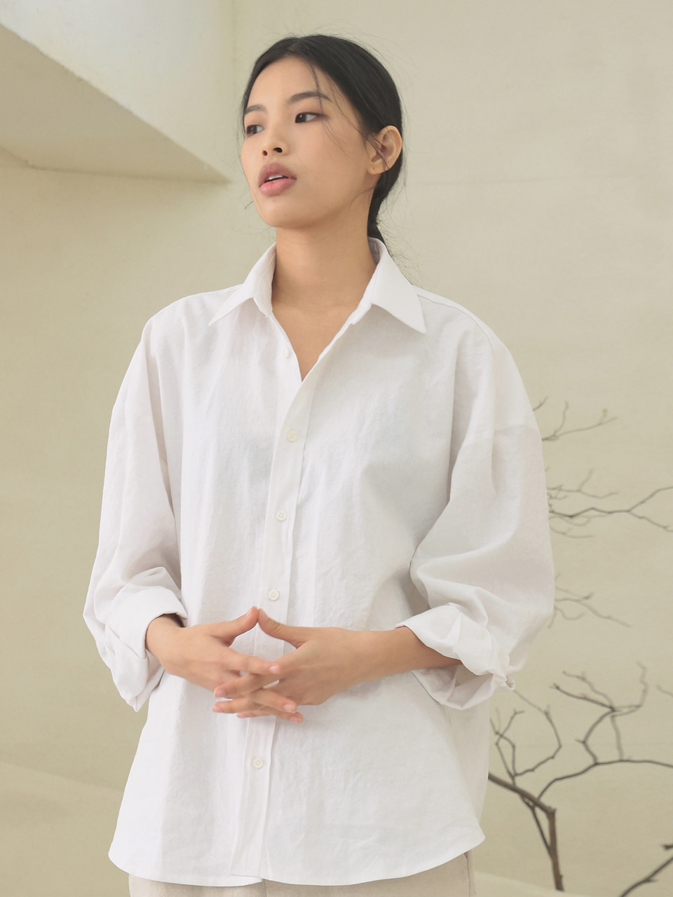 linen shirts [oversize fit]_white_남녀공용