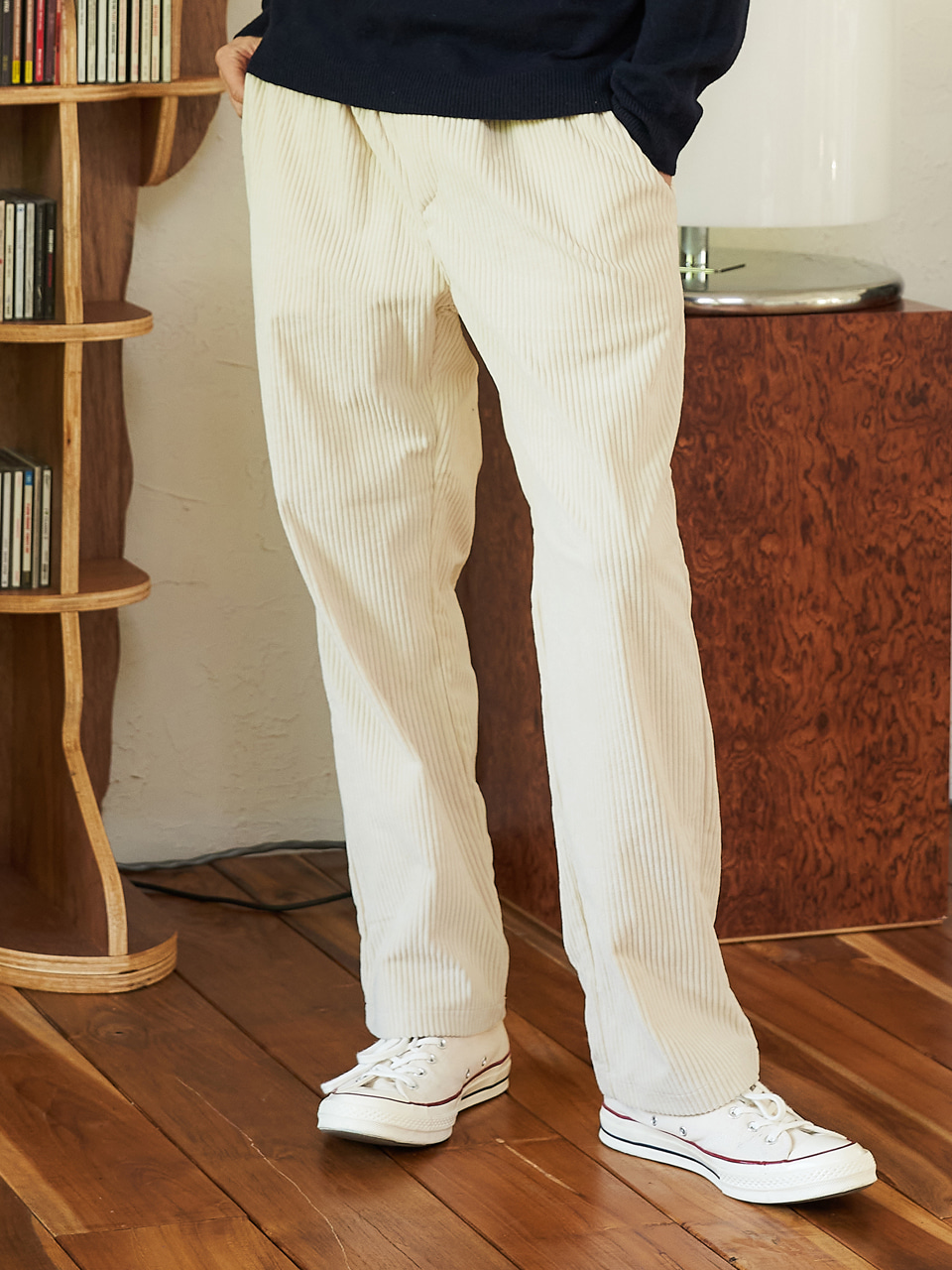 warm pleats banding pants [regular fit]_cream_남녀공용