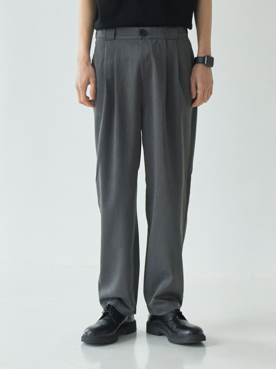 DAILY HALF BANDING PANTS [OVERSIZE FIT]_GREY